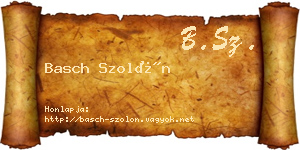 Basch Szolón névjegykártya